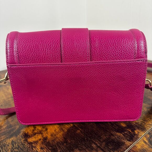 Versace Jeans Couture Pink Pebbled Gold Accent Crossbody Bag Purse Shoulder Hand - Picture 2 of 16